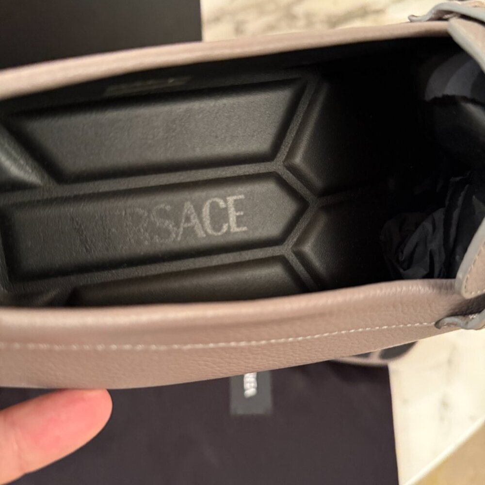 Versace 1017072 Gray Leather Driver Shoes with Medusa plaque, 42.5 - Picture 5 of 16